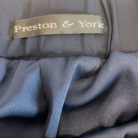 PRESTON & York Navy blue chiffon dress pants lined Sz M - Picture 7 of 12